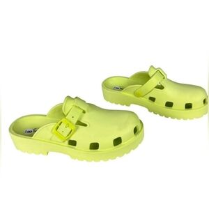 Free People Karlie EVA Buckle Clogs in Lime Green, Size Various, NWOT